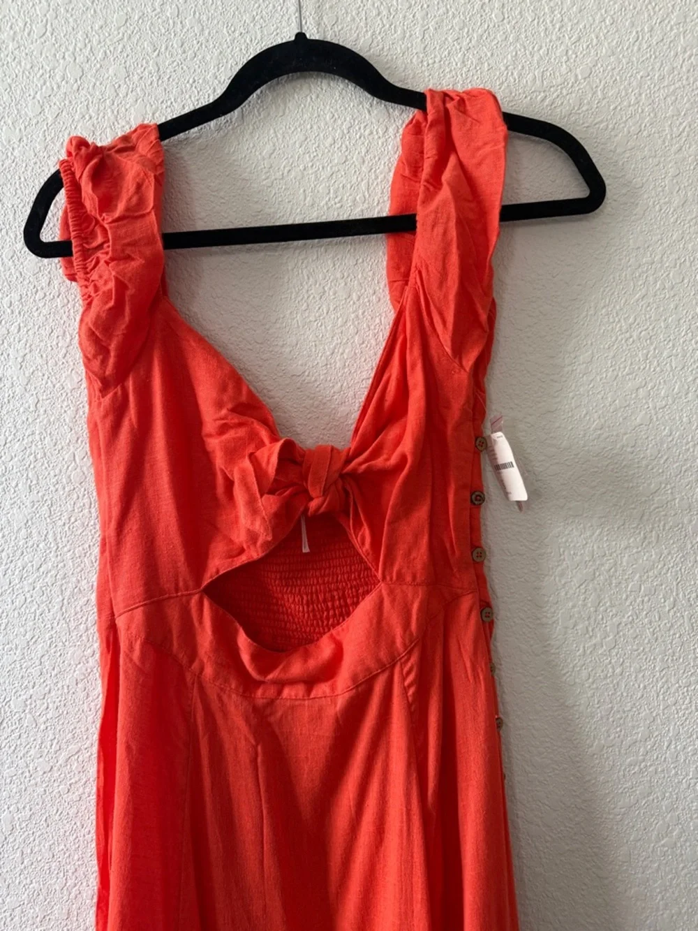 Free People Women’s Red front tie Summer Dress - Picture 2 of 5